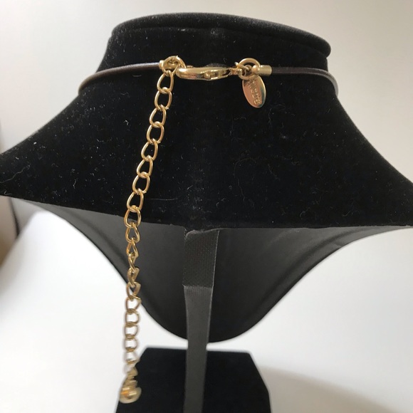 Chico’s Brown Leather and Gold Accent Necklace - Picture 4 of 8